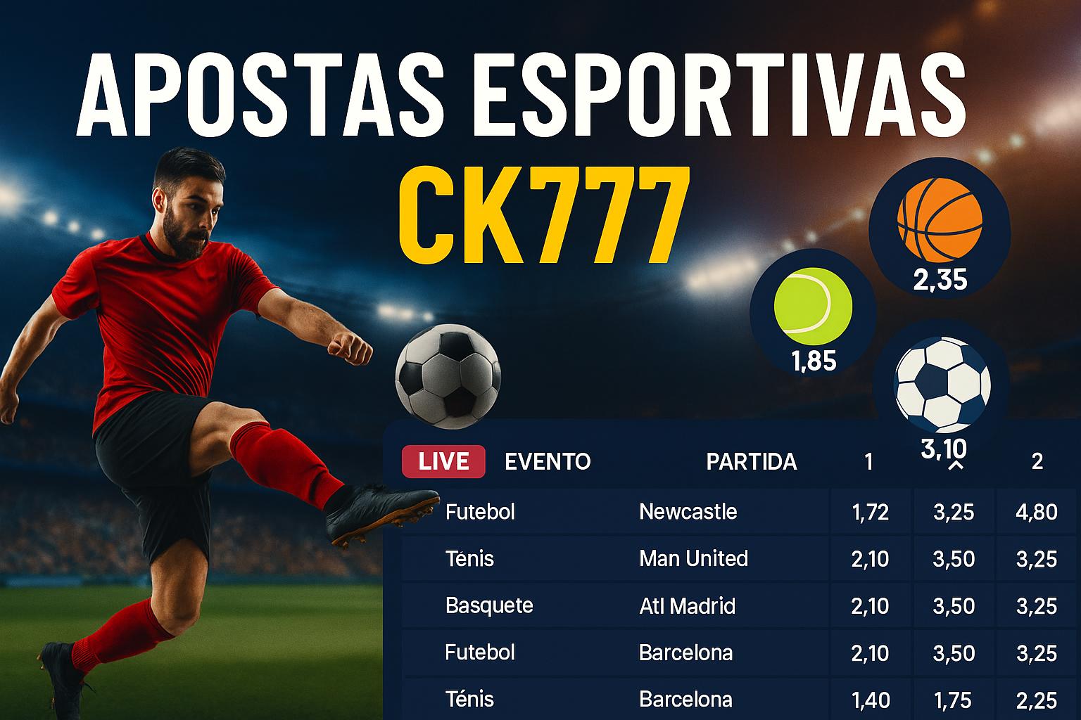 Aposte em apostas esportivas no cassino online CK777